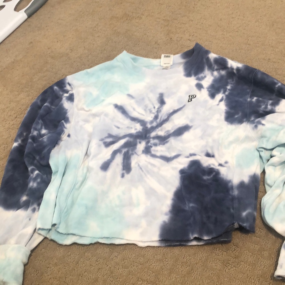 Tie-dye cropped crew neck from pink